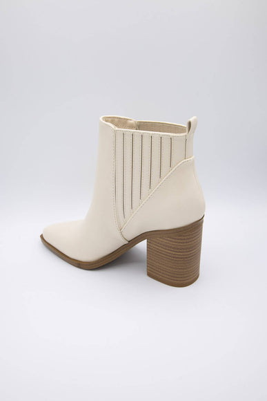 Soda Shoes Duvet Block Booties for Women in Off White