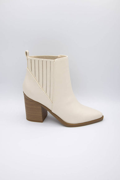 Soda Shoes Duvet Block Booties for Women in Off White