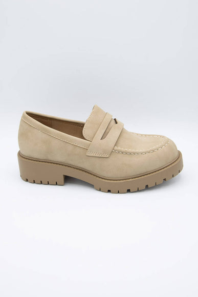 Soda Shoes Hender Lug Loafers for Women in Beige