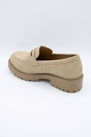 Soda Shoes Hender Lug Loafers for Women in Beige