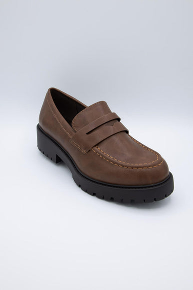 Soda Shoes Hender Lug Loafers for Women in Cognac