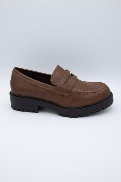Soda Shoes Hender Lug Loafers for Women in Cognac