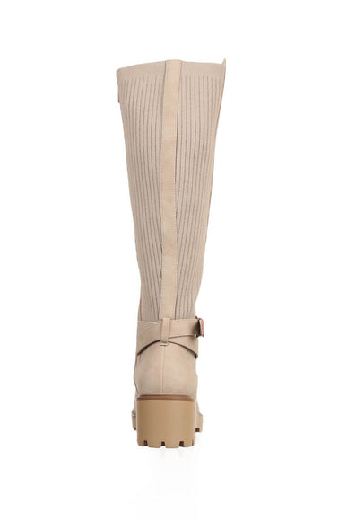 Soda Shoes Zone Knee High Boots for Women in Beige