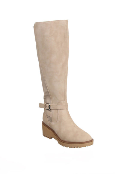 Soda Shoes Zone Knee High Boots for Women in Beige