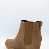 Sorel Joan Rhapsody Chelsea Wedge Booties for Women in Velvet Tan