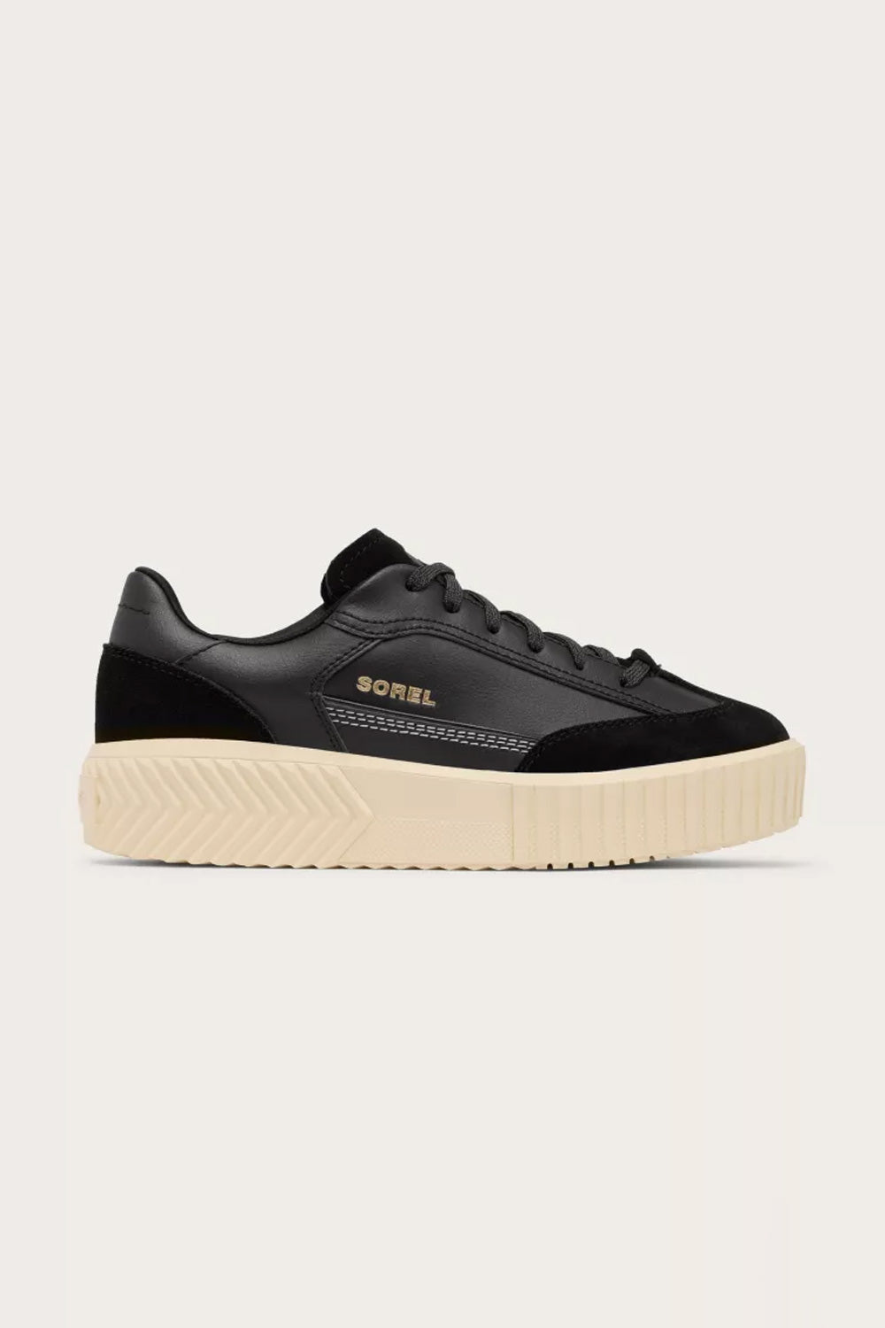 Sorel Out N About Ave T-Toe Sneakers for Women in Black, Honey White