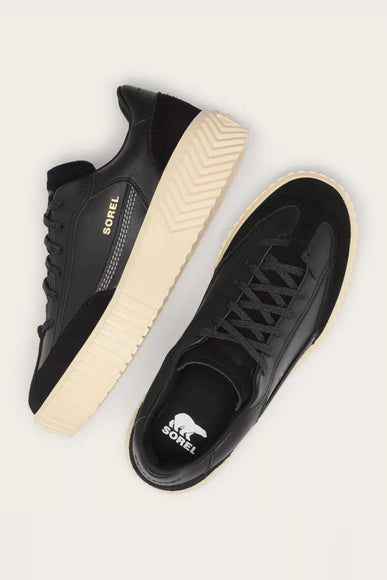 Sorel Out N About Ave T-Toe Sneakers for Women in Black, Honey White.