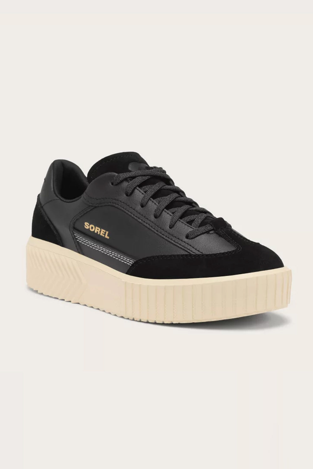 Sorel Out N About Ave T-Toe Sneakers for Women in Black, Honey White