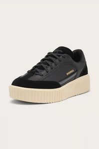 Sorel Out N About Ave T-Toe Sneakers for Women in Black, Honey White.