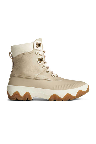 Sperry Acadia Leather Boots for Women in Off White