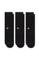 Stance 3 Pack Icon Crew Socks for Men in Black