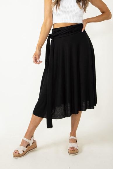 Elan Strapless Waist Tie Dress for Women in Black