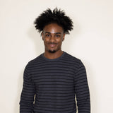 Stripe Thermal Crew Long Sleeve Shirt for Men in Grey