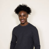 Stripe Thermal Crew Long Sleeve Shirt for Men in Grey