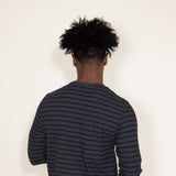Stripe Thermal Crew Long Sleeve Shirt for Men in Grey
