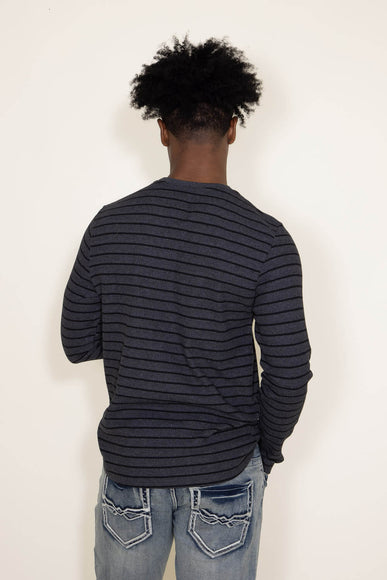 Stripe Thermal Crew Long Sleeve Shirt for Men in Grey
