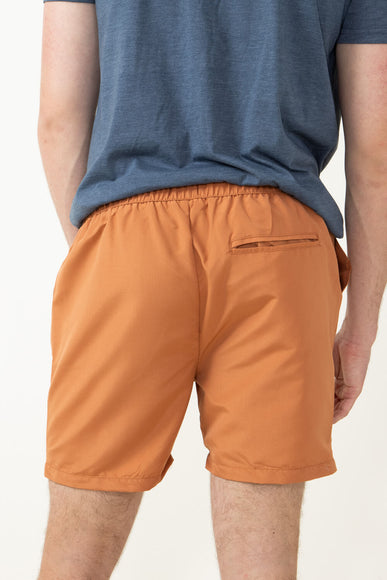 5.5 Poly Volley Shorts for Men in Brown 