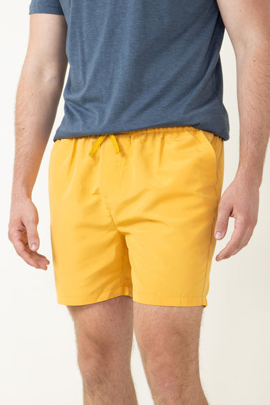 5.5 Poly Volley Shorts for Men in Gold 