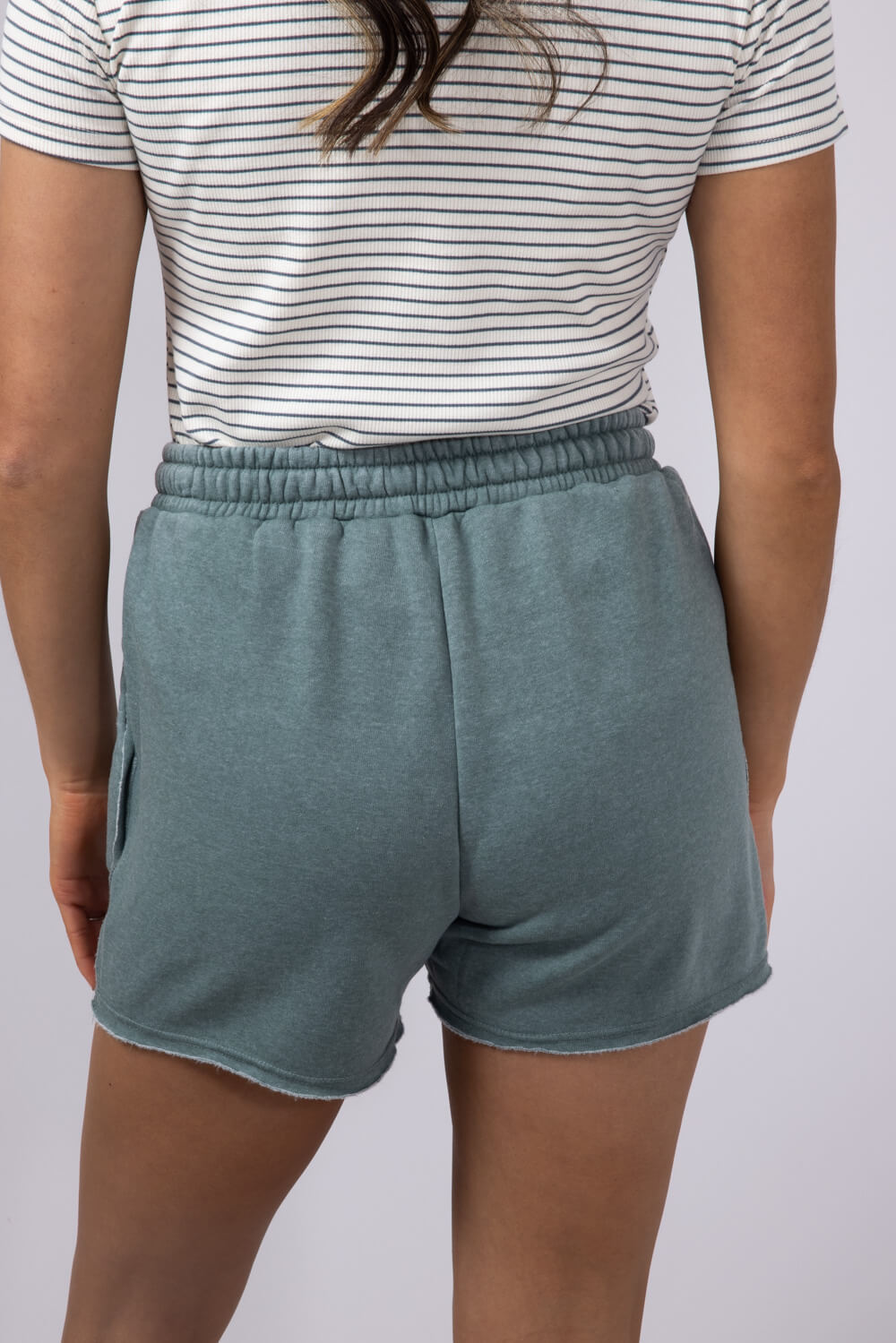 Super Soft Lounge Shorts for Women in Grey Green | DZ24C274