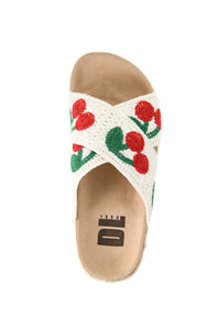 Dirty Laundry Tacoma Cherry Crochet Platform Sandals for Women in Red