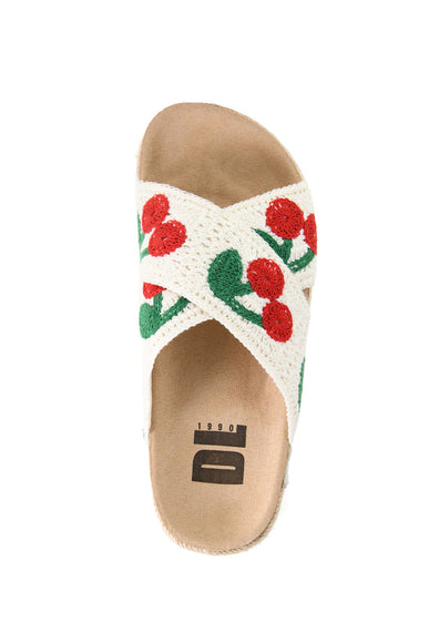 Dirty Laundry Tacoma Cherry Crochet Platform Sandals for Women in Red