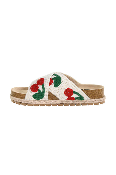 Dirty Laundry Tacoma Cherry Crochet Platform Sandals for Women in Red