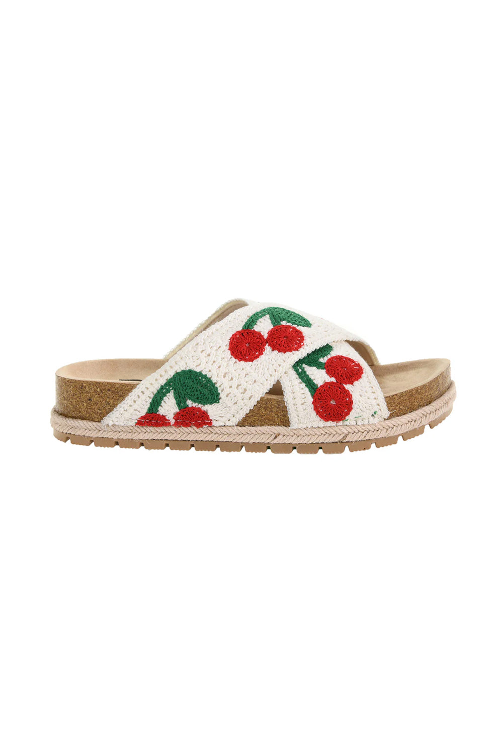 Dirty Laundry Tacoma Cherry Crochet Platform Sandals for Women in