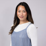 Tank & Long Sleeve Shirt Set for Women in White/Blue