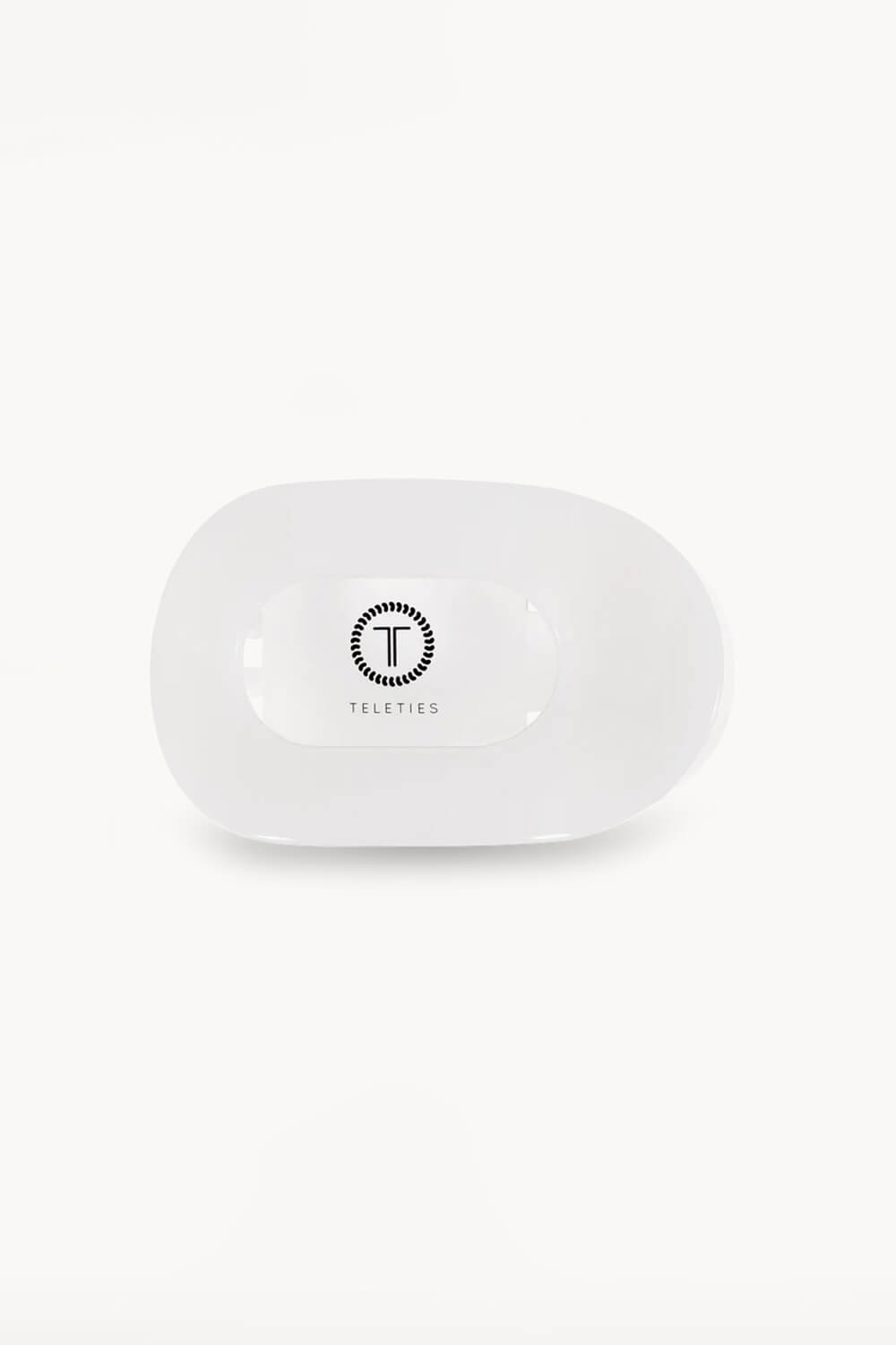 Teleties Small Flat Round Clip in White