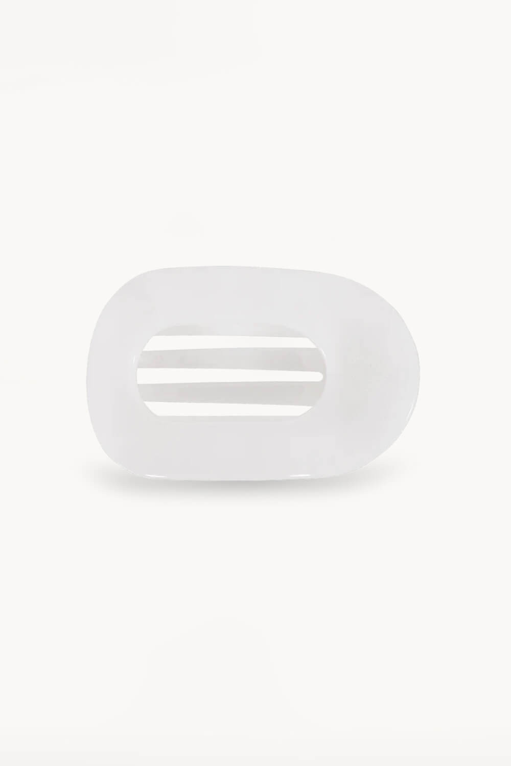 Teleties Small Flat Round Hair Clip in White