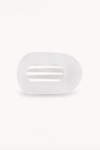 Teleties Small Flat Round Hair Clip in White
