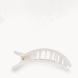 Teleties Small Flat Round Hair Clip in White