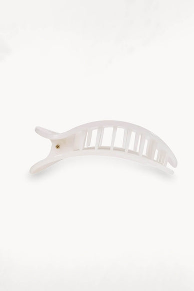 Teleties Small Flat Round Hair Clip in White