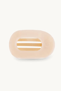 Teleties Large Flat Round Clip in Beige 