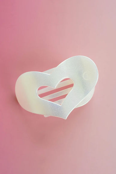 Teleties Medium Heart Flat Clip in Mother of Pearl