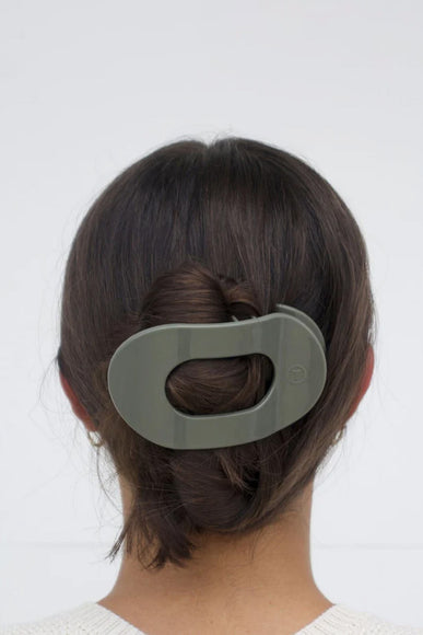 Teleties Large Flat Round Clip in Sage