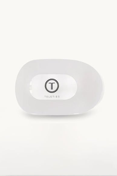 Teleties Large Flat Round Clip in White