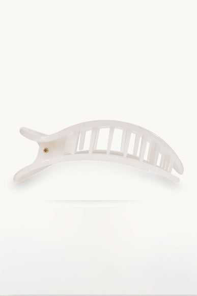 Teleties Large Flat Round Clip in White