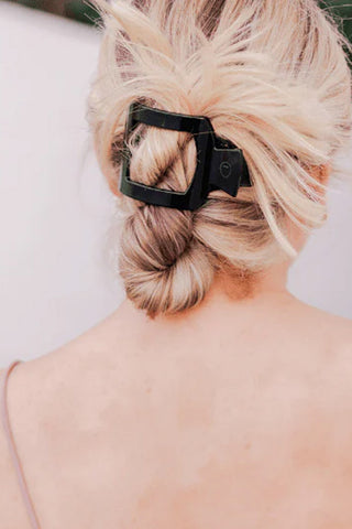 Teleties Medium Flat Square Hair Clip in Black