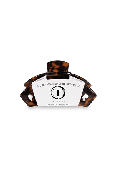 Teleties Medium Open Claw Hair Clip in Tortoise Brown
