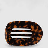 Teleties Large Flat Round Hair Clip in Tortoise