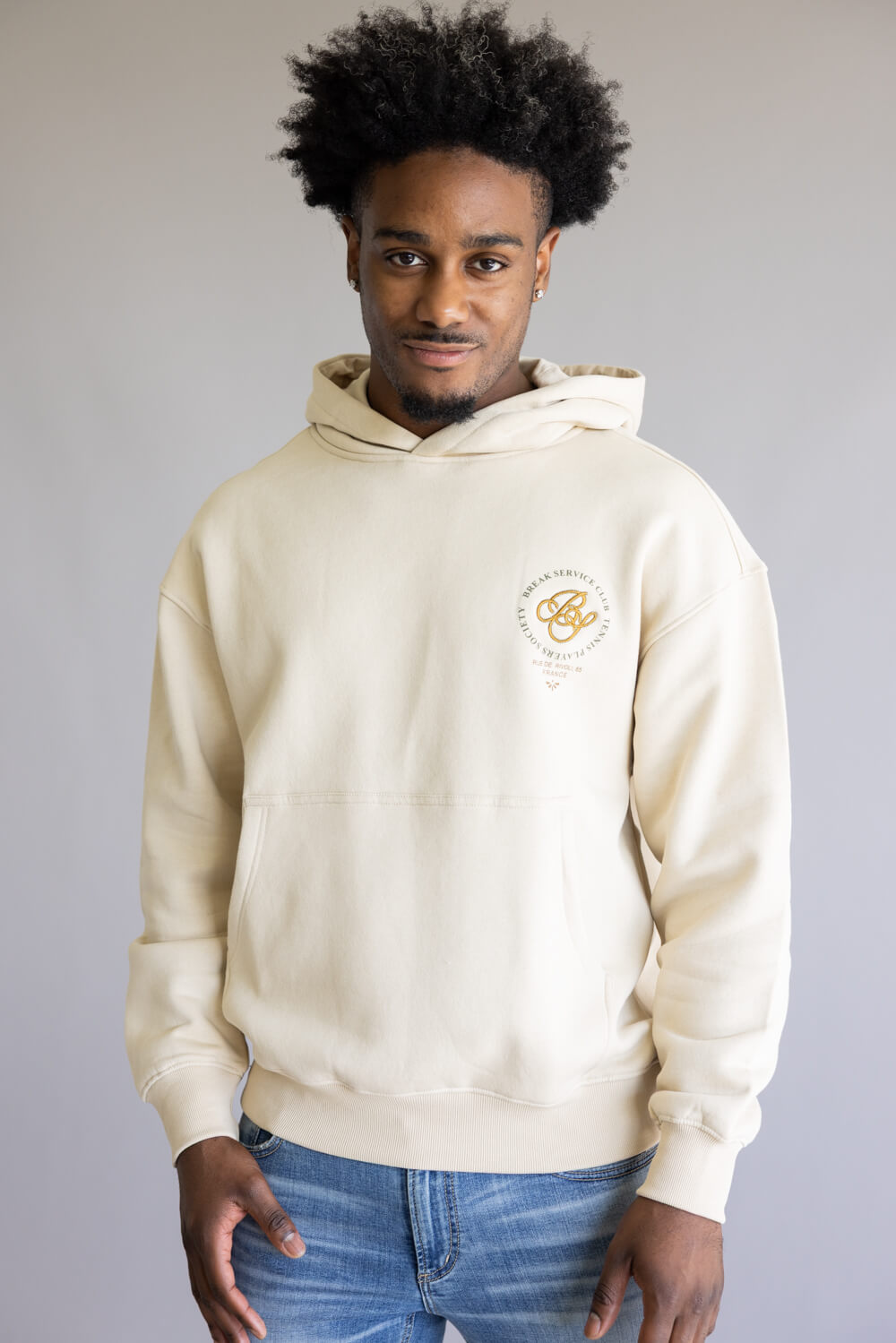 Denim & Flower Tennis Club Hoodie for Men in Sand | CSWS-C548 – Glik's
