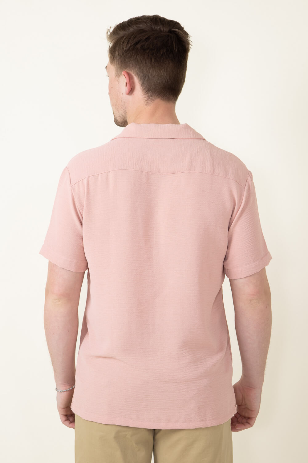 Textured Button Up Shirt for Men in Mauve