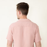 Textured Button Up Shirt for Men in Mauve
