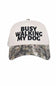 Busy Walking My Dog Trucker Hat for Women in Camo/Tan
