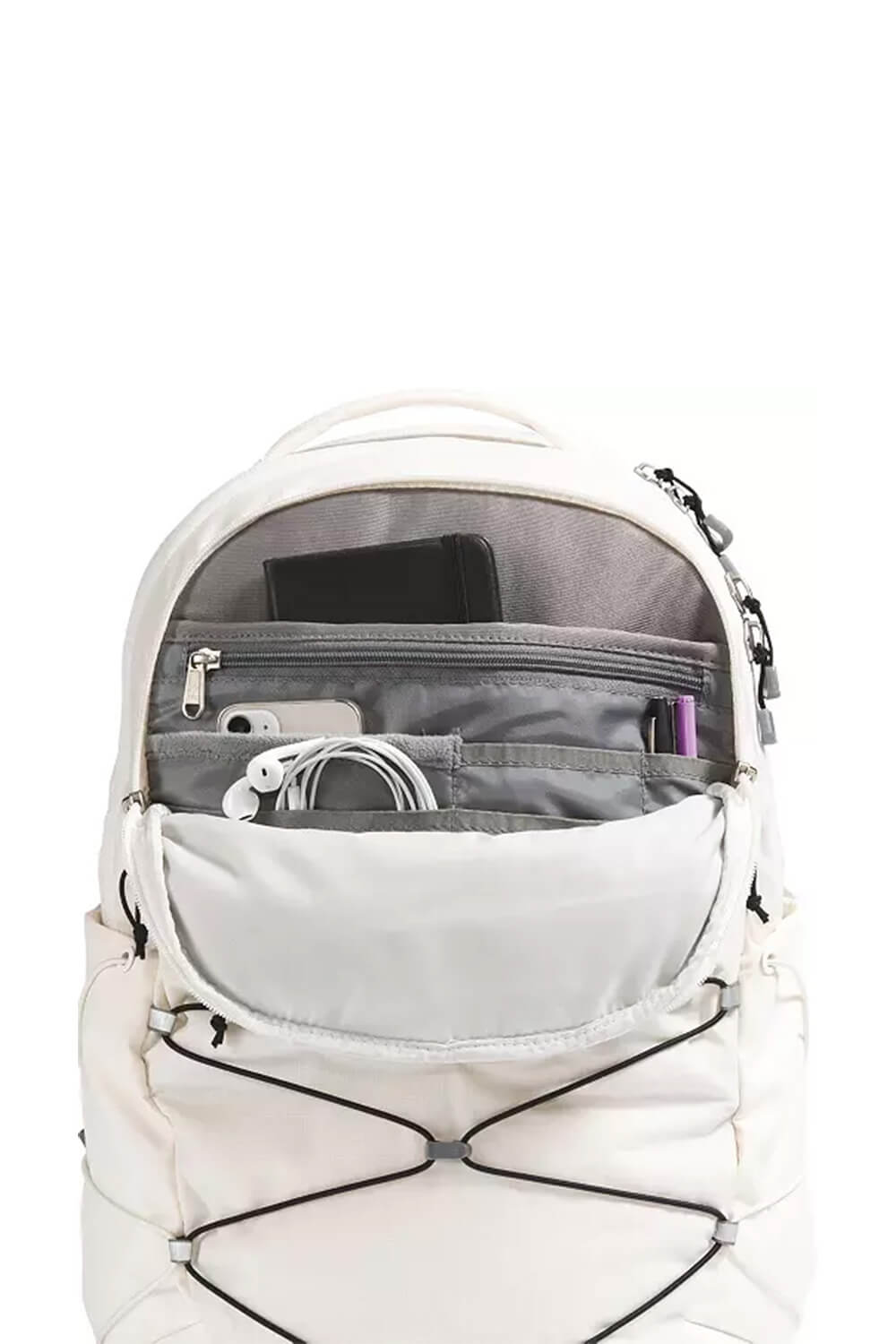 The North Face Borealis Backpack for Women in Gardenia White/TNF Black
