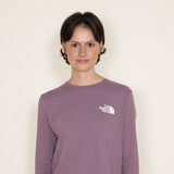 The North Face Box NSE Long Sleeve T-Shirt for Women in Purple