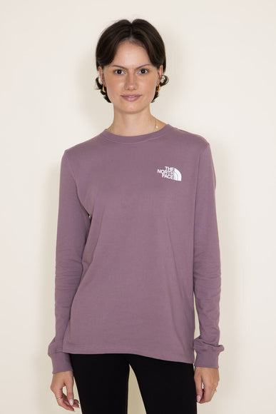 The North Face Box NSE Long Sleeve T-Shirt for Women in Purple