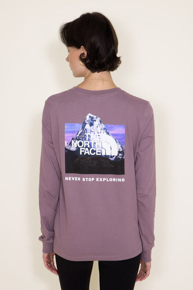 The North Face Box NSE Long Sleeve T-Shirt for Women in Purple