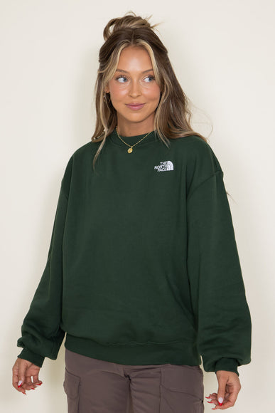 The North Face Evolution Oversized Crew Sweatshirt for Women in Green